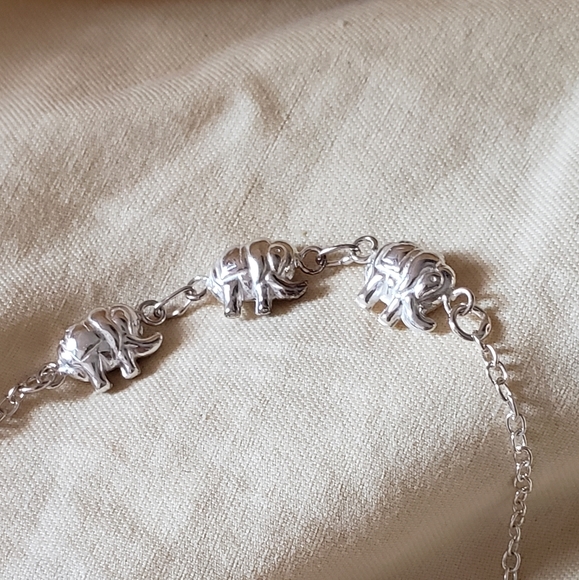 7.5" 🐘 Sterling Silver Elephant Bracelet, 🐘 NWT - Picture 2 of 4